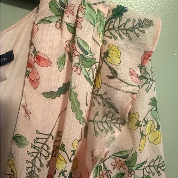Tommy Hilfiger Floral 3/4 Balloon Sleeve Faux Wrap Dress Womens 14 pink Multi - Picture 3 of 15